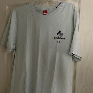 Quiksilver T-Shirt, Light Blue, Size large